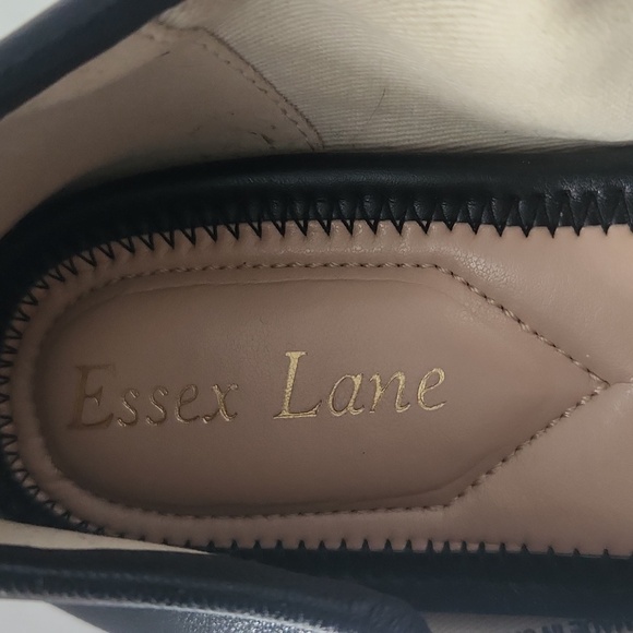 Essex Lane Black Leather Ballet Flats 8.5M - Picture 4 of 12